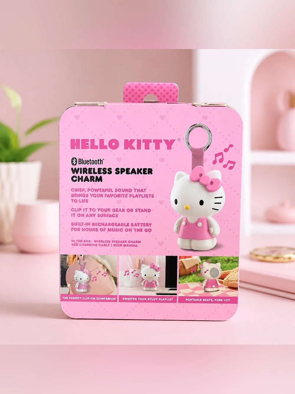 Hello Kitty Pink Character Charm Clip-On New